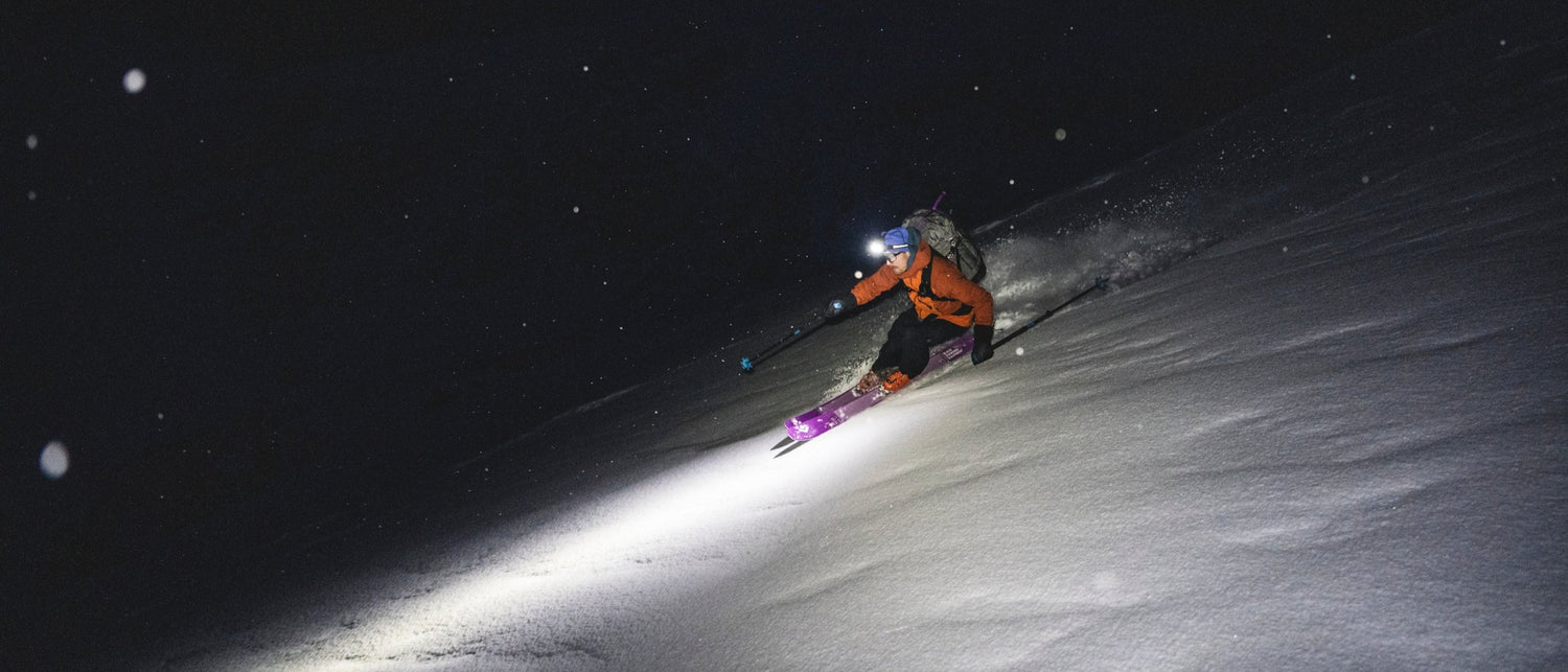 A skier sprays powder in Washington