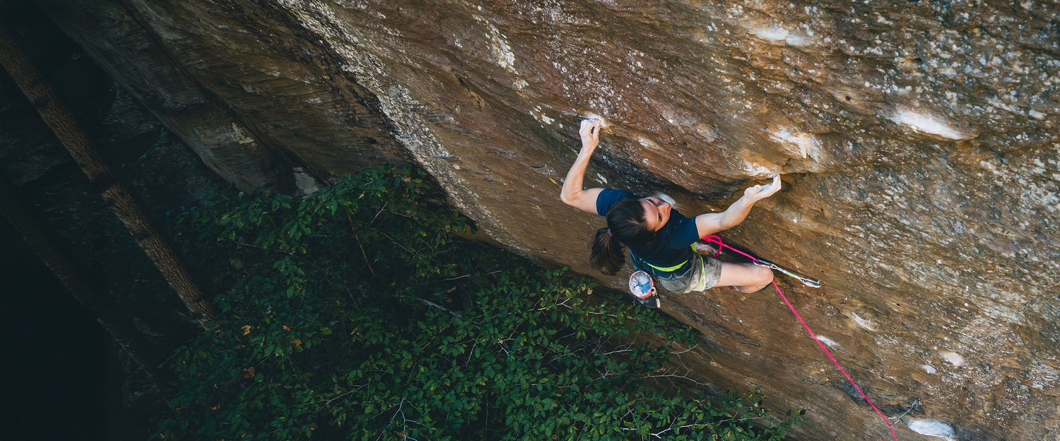 BD athlete Babsi Zangerl sport climbing in the Red River Gorge