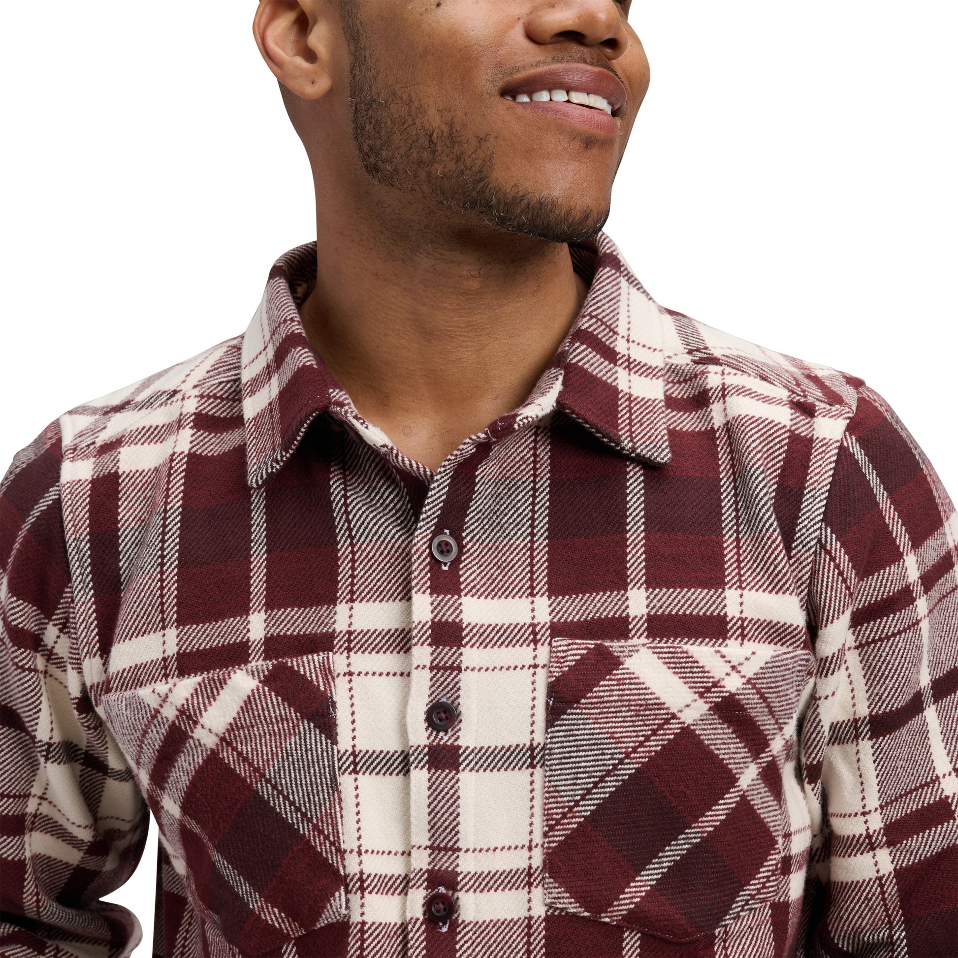 Burgundy-Off White Plaid