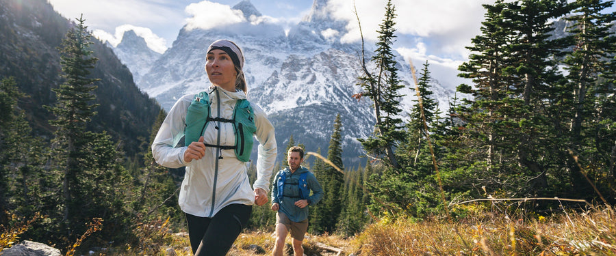 BD athlete Kelly Halpin running in the Tetons