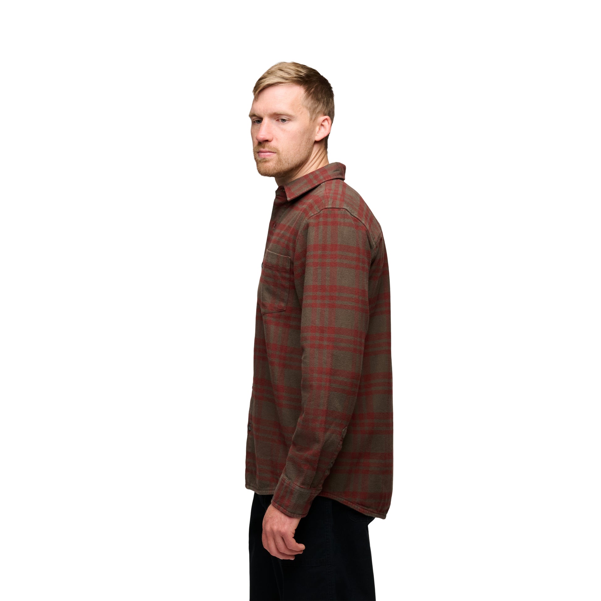 Iron Red-Basalt ~ Model is 6' 0" | Chest 40" | Waist 32" | Size Medium/32 