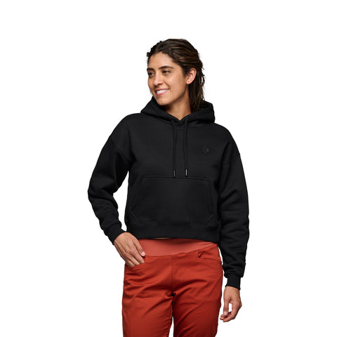 Women's Crop Pullover Hoody – Black Diamond - Main Image