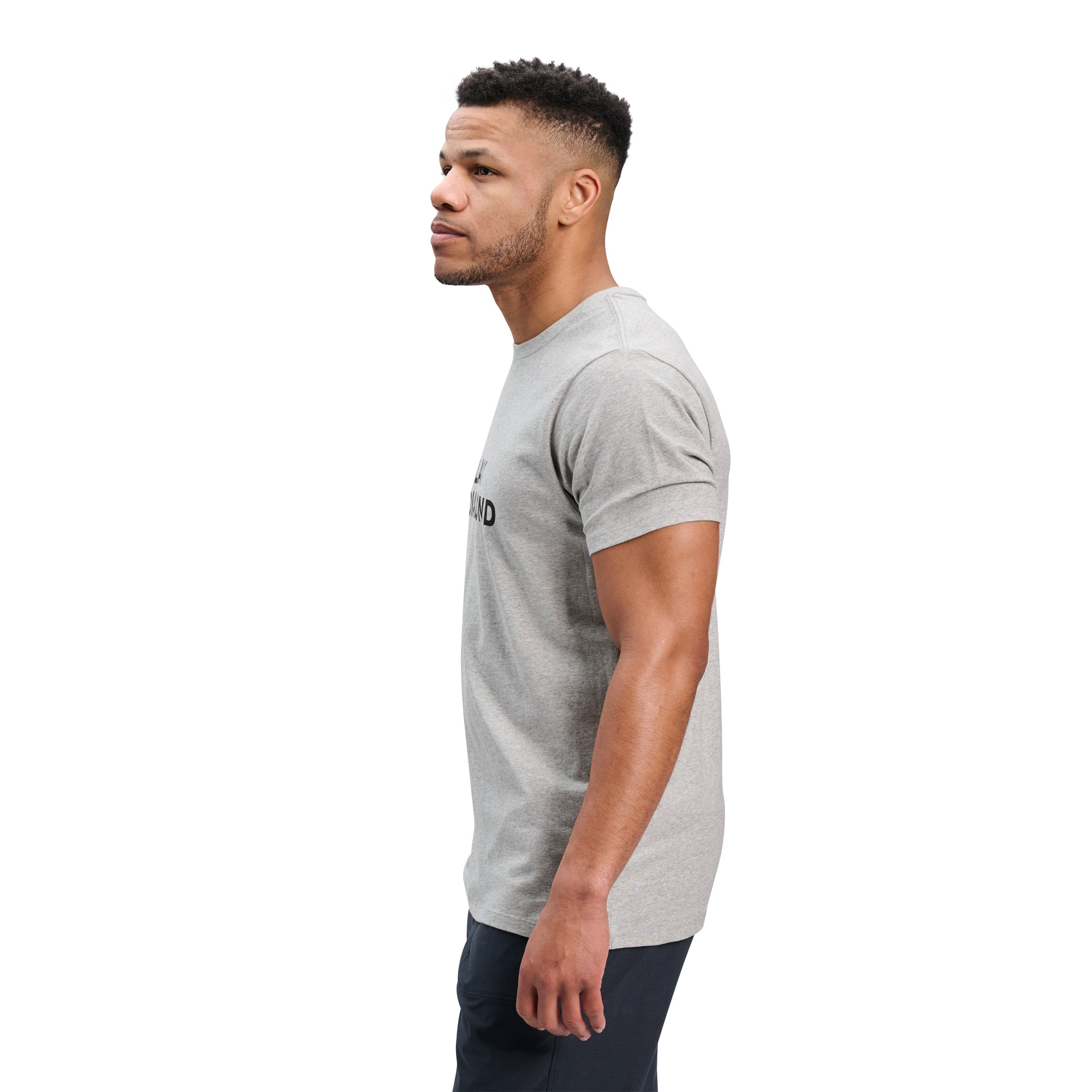 Nickel Heather ~ Model is 5' 11" | Chest 40" | Waist 33" | Size Medium/32 