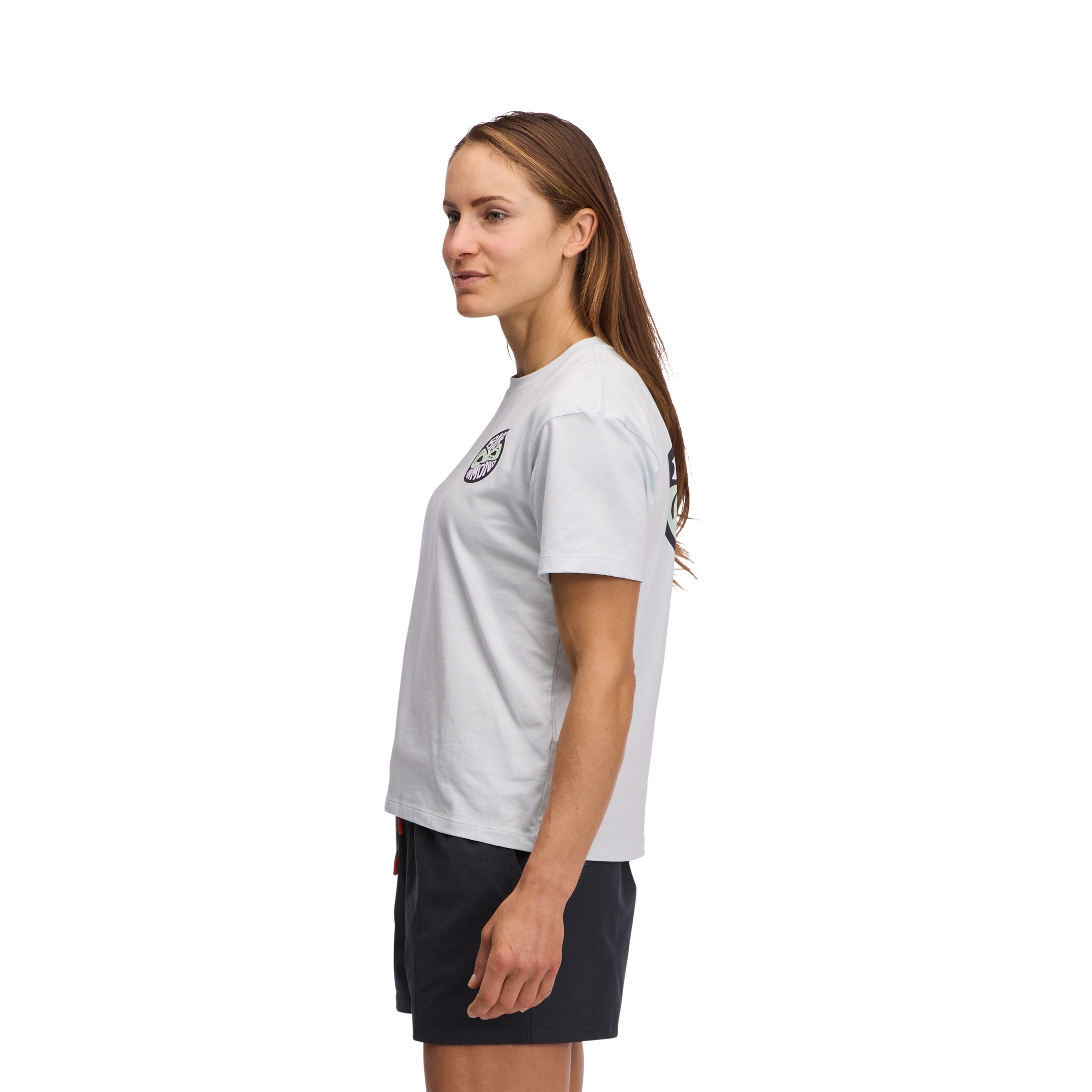 Belay Blue ~ Model is 5' 8" | Chest 34" | Waist 28" | Size Small/6 