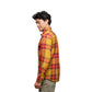 Amber-Coral Red ~ Model is 6' 0" | Chest 40" | Waist 32" | Size Medium/32 