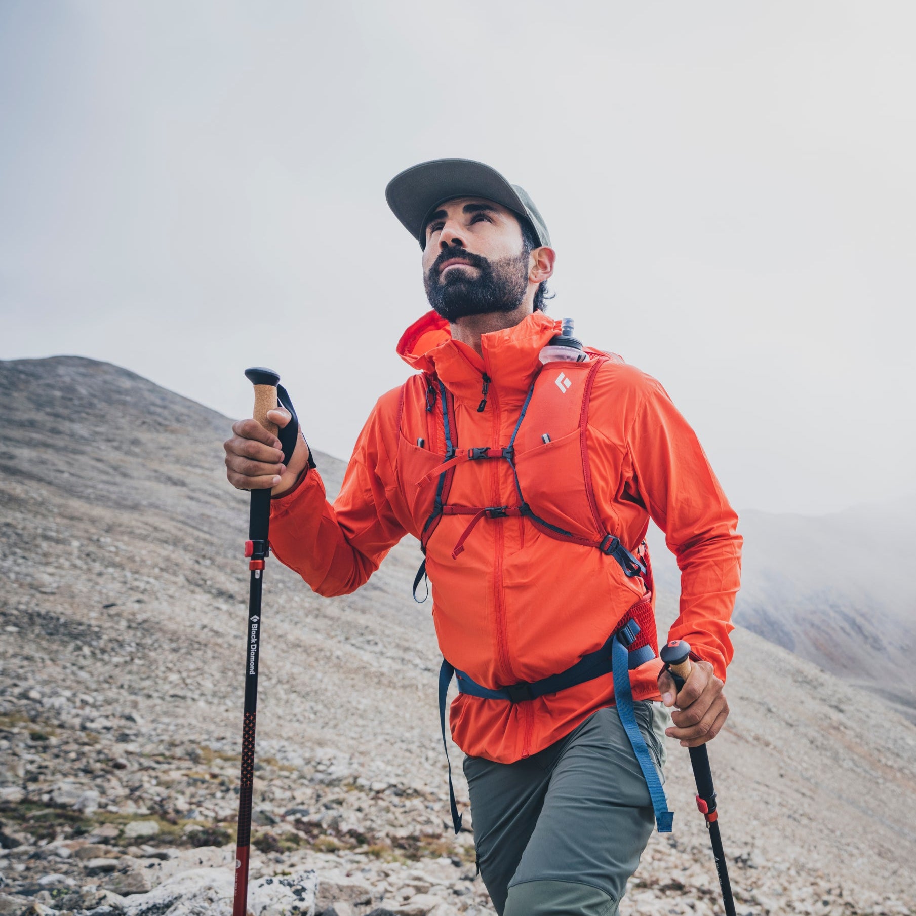 A hiker in the misty mountains of Colorado. 