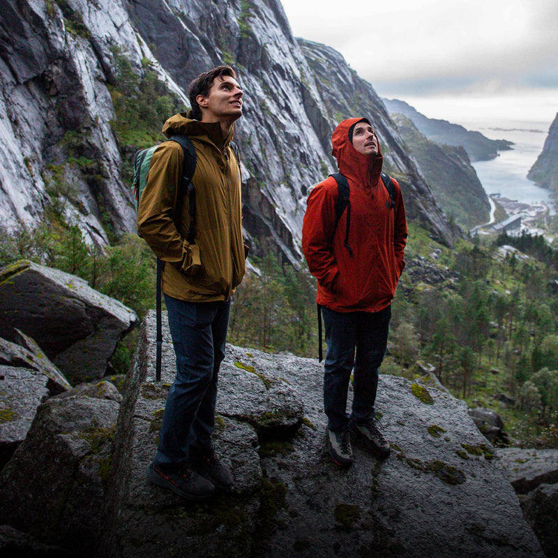 Climbers looking out from ridge