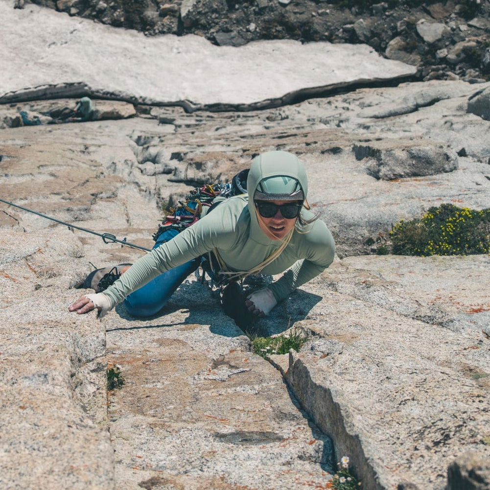 Molly climbs The Thumb on Lone Peak. 