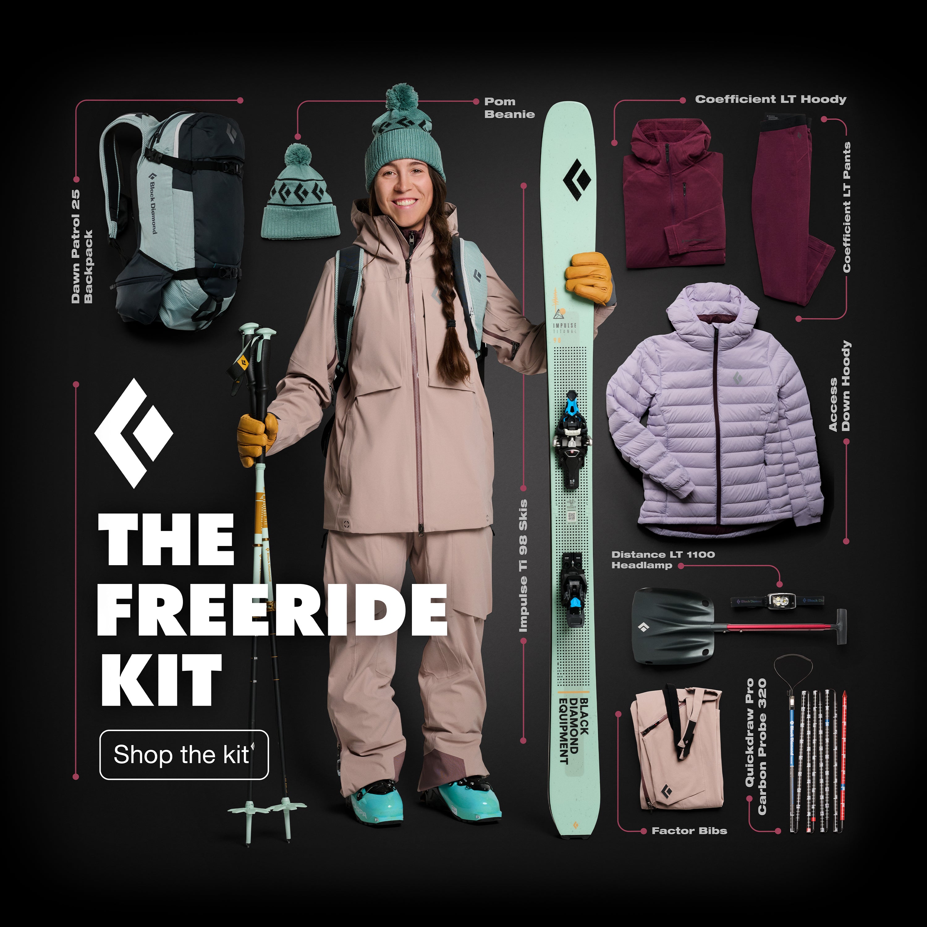 K2 BACKUP82 ＋ ディアミールFREERIDE Freeride Kit – Black Diamond